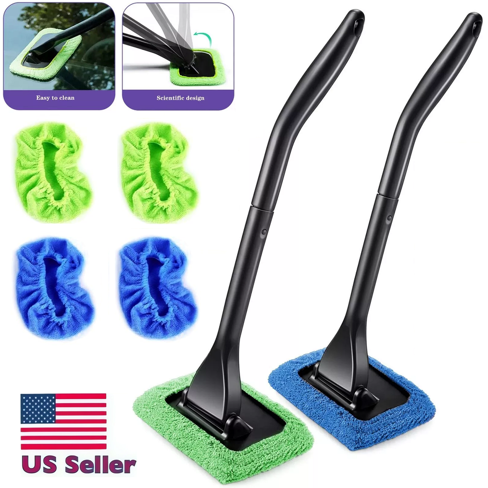 6× Window Windshield Cleaning Tool Microfiber Car Wiper Cleaner Glass Brush US