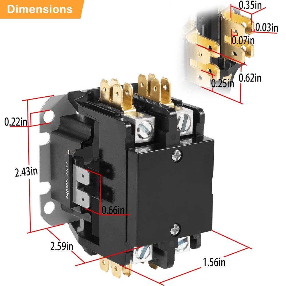 2Pole Contactor CZXCON3645 for Hayward Comfortzone H-Series C-SPA XI Spa Heaters
