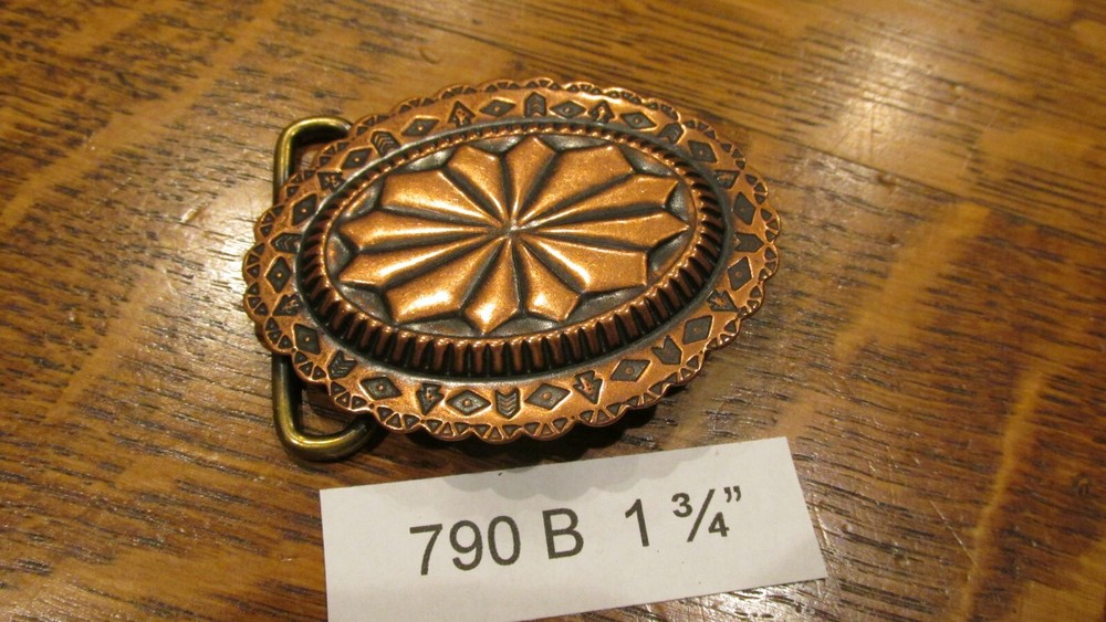 TRINITY CONCHO BUCKLES solid brass, nickel silver, copper VINTAGE new ! LEATHER