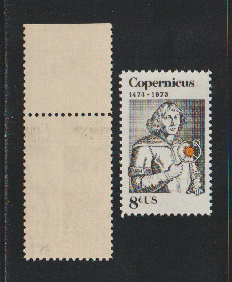 US EFO ERROR Stamps #1488 Copernicus, Astronomy: Major Misperf & Normal. MNH