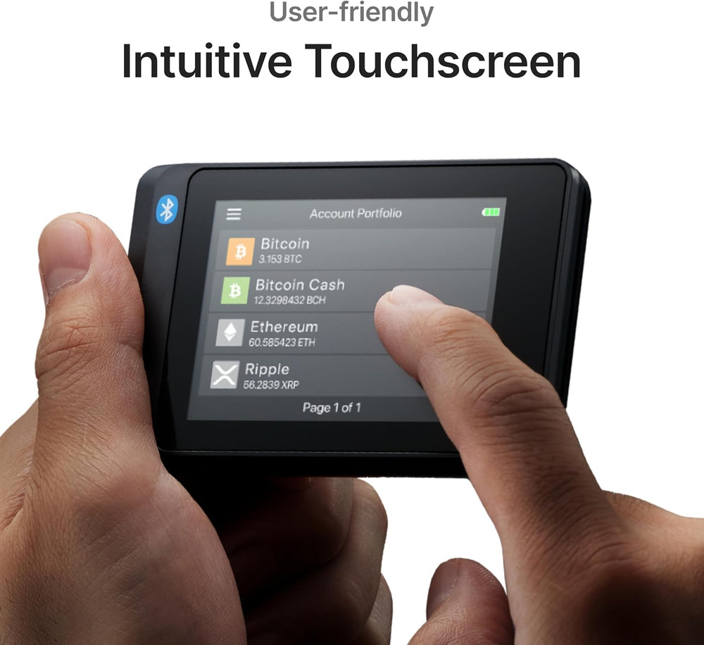 W20 Crypto Wallet with Intuitive Touchscreen, Hardware Wallet with Bluetooth, Ea