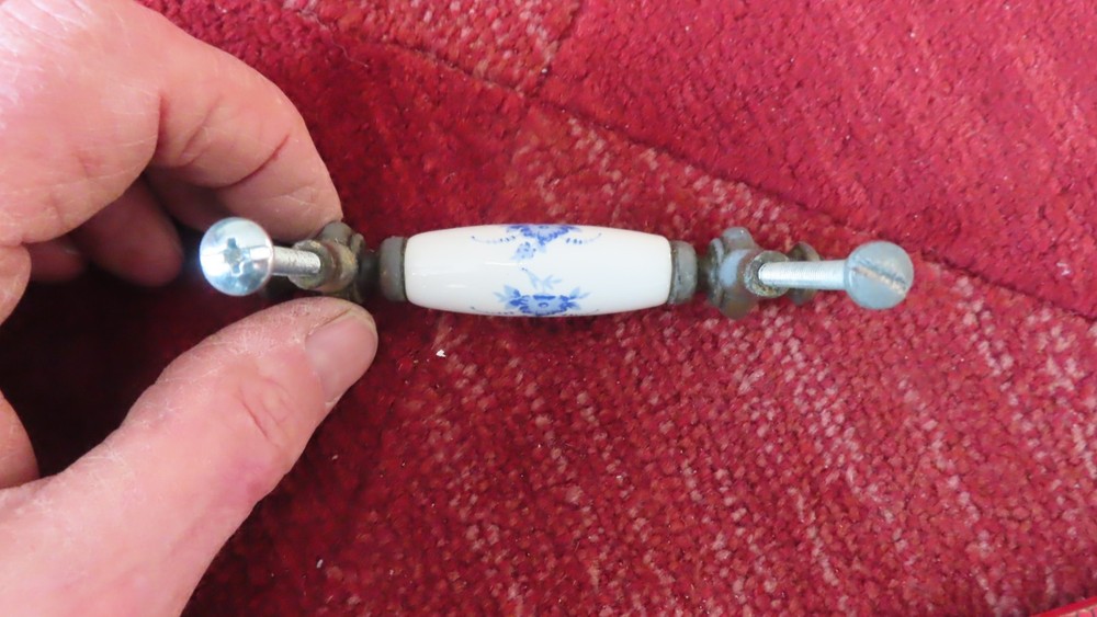 Floral print porcelain Drawer Pull drawer handle