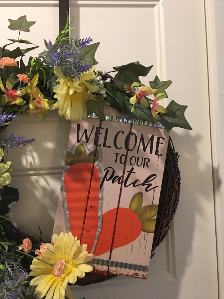 Floral Wreath 18” “Welcome To Our Patch”