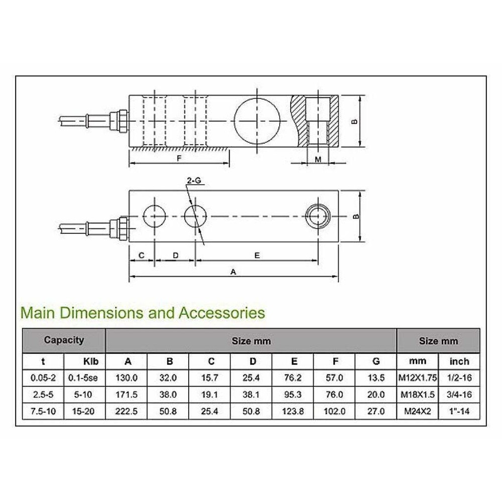 Shear Beam Load Cell Sensors for Platform Floor Scale with Feet (Small Envelope)