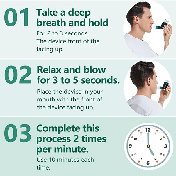 Flutter Valve Breathing Exercise Device for Lungs, Mucus Removal & Lung Stren...