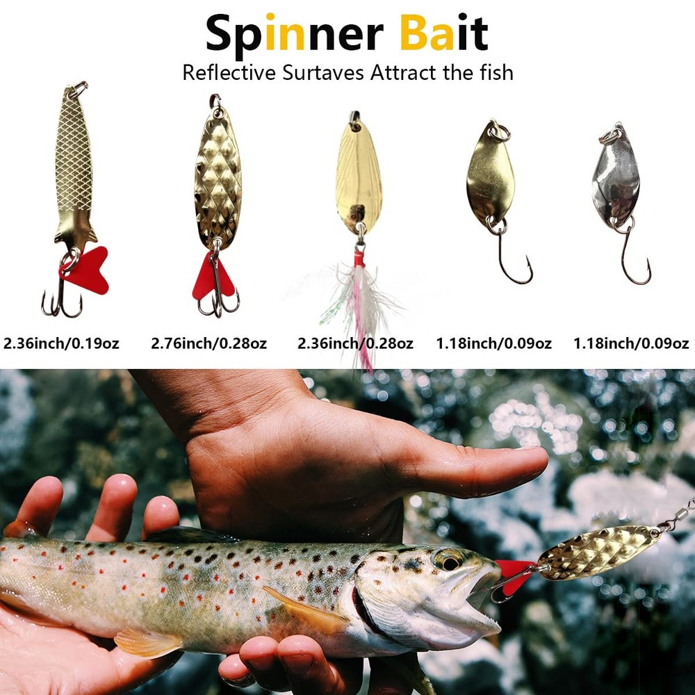 UperUper Fishing Lures Kit Set, Baits Tackle Medium, 87Pcs