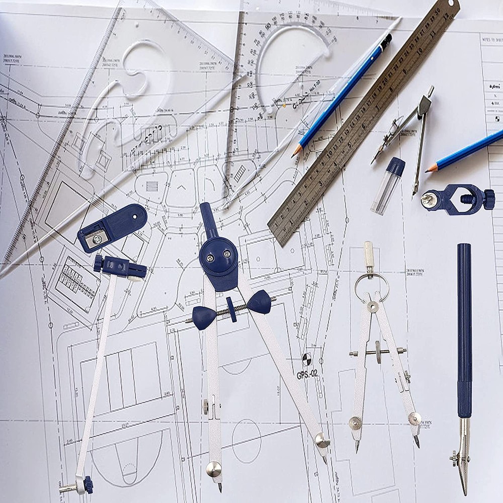 9Pc Drafting for Geometry Set Tool Drawing Tool for Geometry for Drafting8724