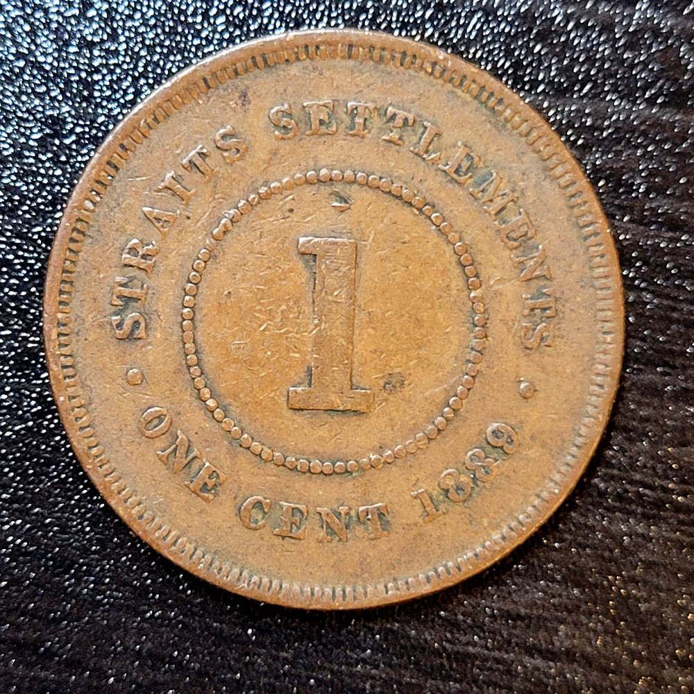 1889 Straits Settlements 1 Cent Bronze Coin