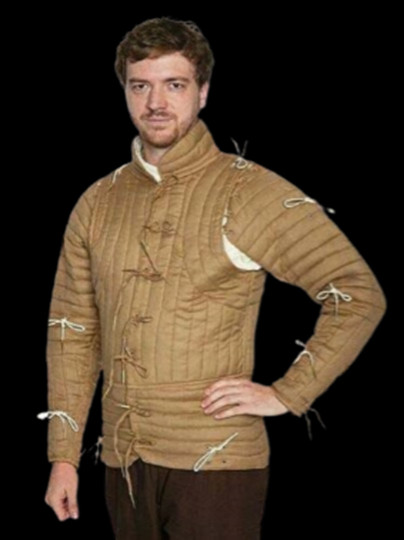Thick Padded Medieval Celtic Viking Gambeson | Camel Quilted Armor Jacket |