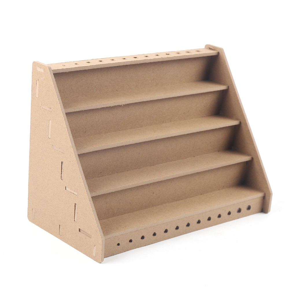 4 - Layer Wooden Paint Bottle Rack Model Organizer Storage Holder