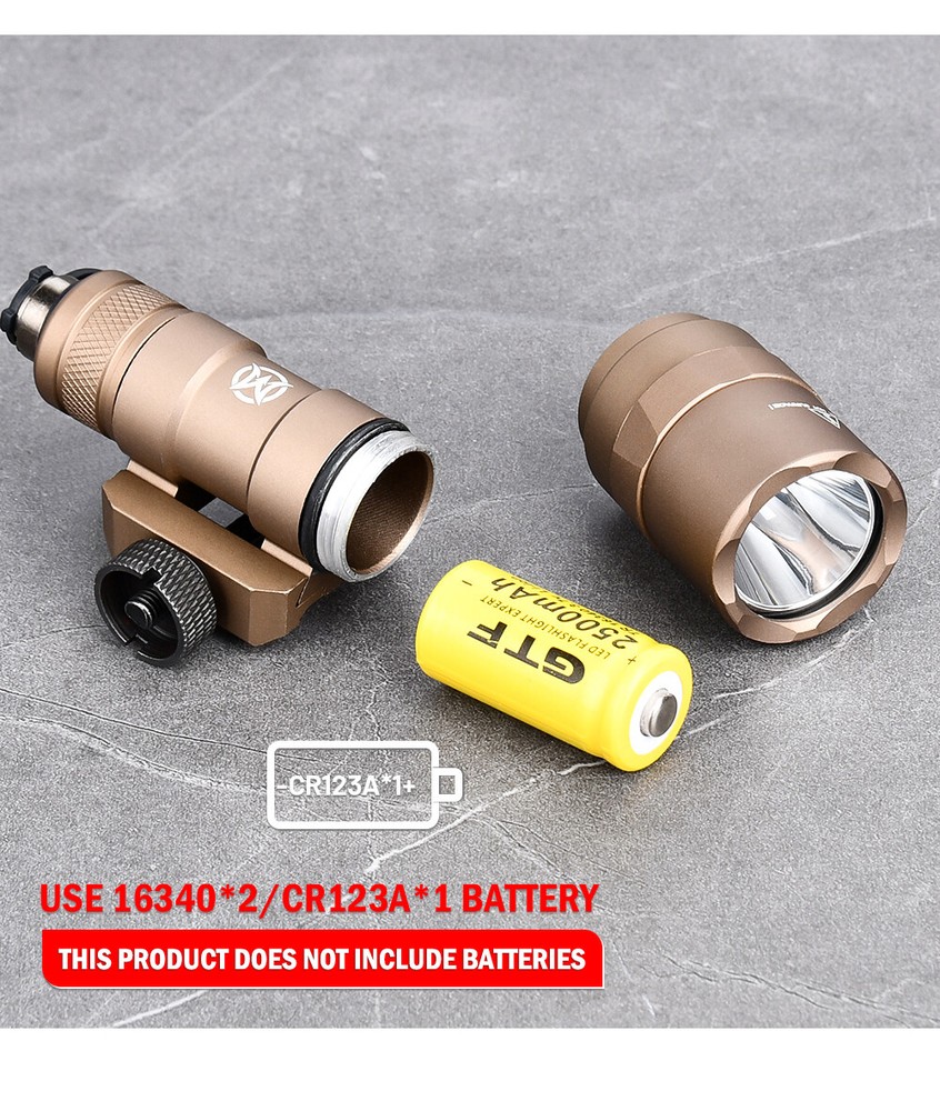 Tactical MINI M300C Flashlight Dual Function Switch Hunting Scout Weapon Light 