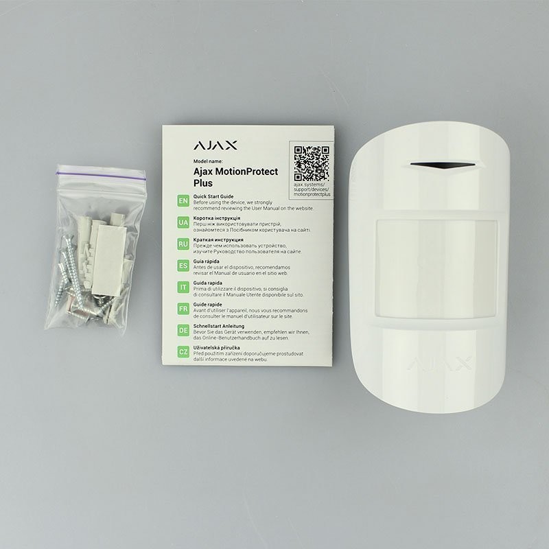 Wireless motion detector Ajax MotionProtect Plus with microwave sensor (white)