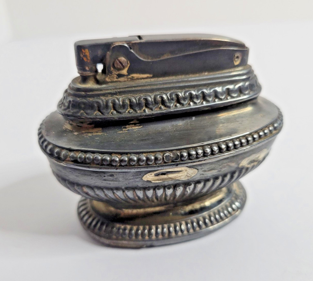 Vintage Ronson Queen Anne Silver Plate Table Lighter - As Is - untested