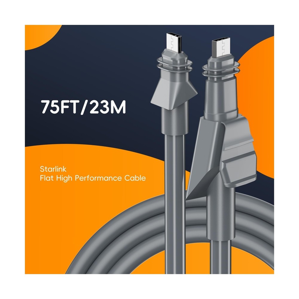 for Starlink Flat High Performance Cable, 75FT/23M Rectangular Satellite Repl...