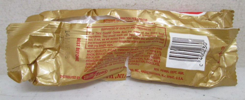 VINTAGE 1980's TWIX CANDY BAR WRAPPER EMPTY