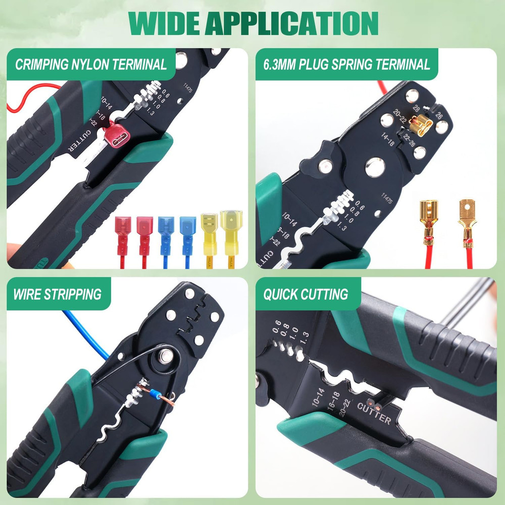 /Wire Crimper Tool with Stripper Cutter,Multifunctional Crimping Pliers Terminal