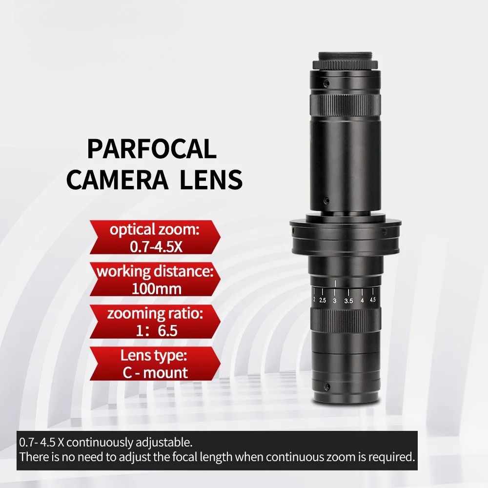 Microscope Camera Interface Confocal Adjustable Magnification Optical Zoom Lens