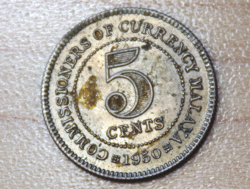 1950 Malaya 5 Cents