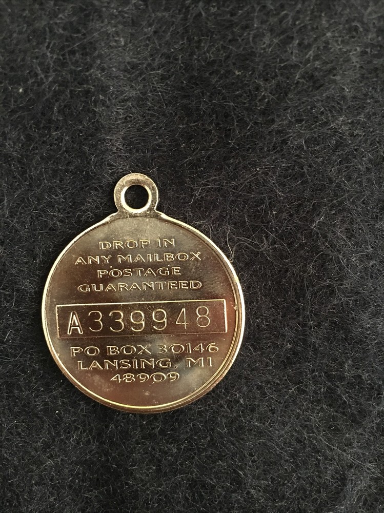 Cadillac Roadside Service Medal Silvertone With Loop.