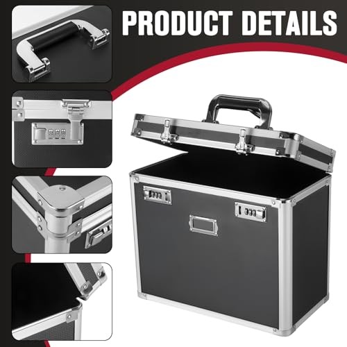 File Organizer Storage Box, Portable Locking Storage Totes - Storage Box with