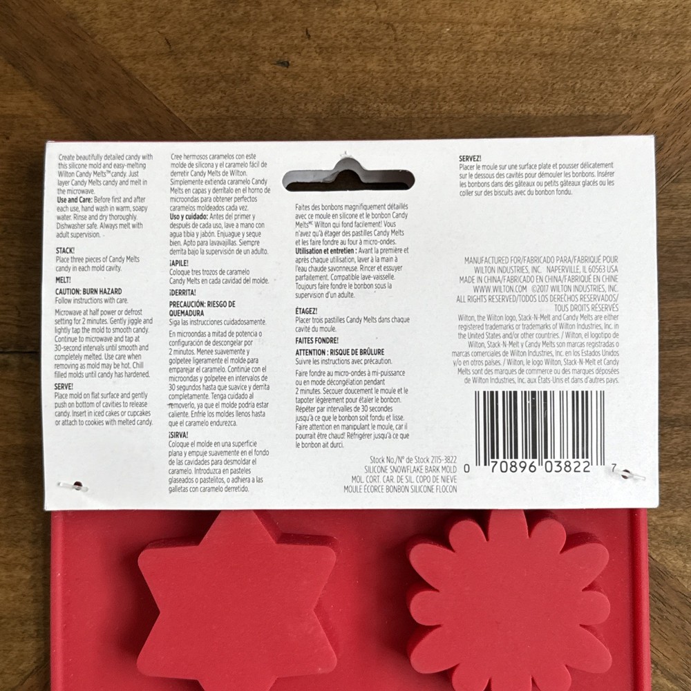 Wilton Silicone Snowflake Stack-N-Melt Bark Candy Chocolate Mold #2115-3822