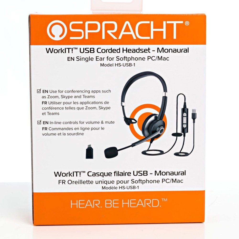 Spracht WorkIT! USB Corded Headset - Monaural - Open Box