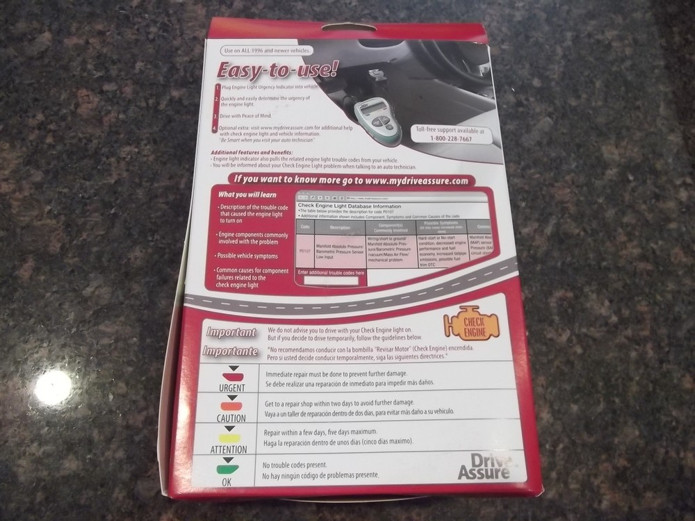DRIVE ASSURE ENGINE LIGHT URGENCY INDICATOR NEW