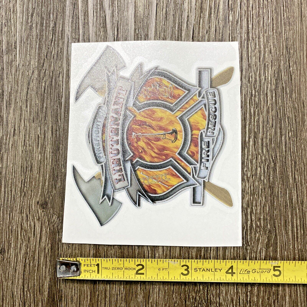 Lieutenant Fire Rescue DecaL Sticker 5x4 in Multicolor