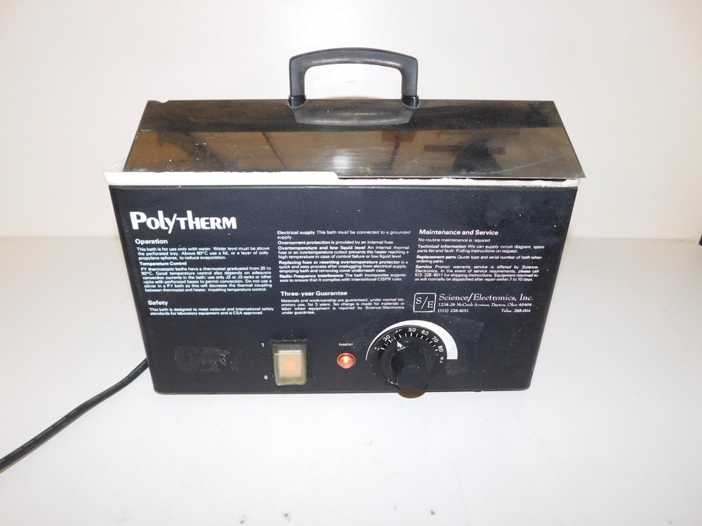 SCIENCE ELECTRONICS INC POLYTHERM WATER BATH TYPE PY1 (QF35)