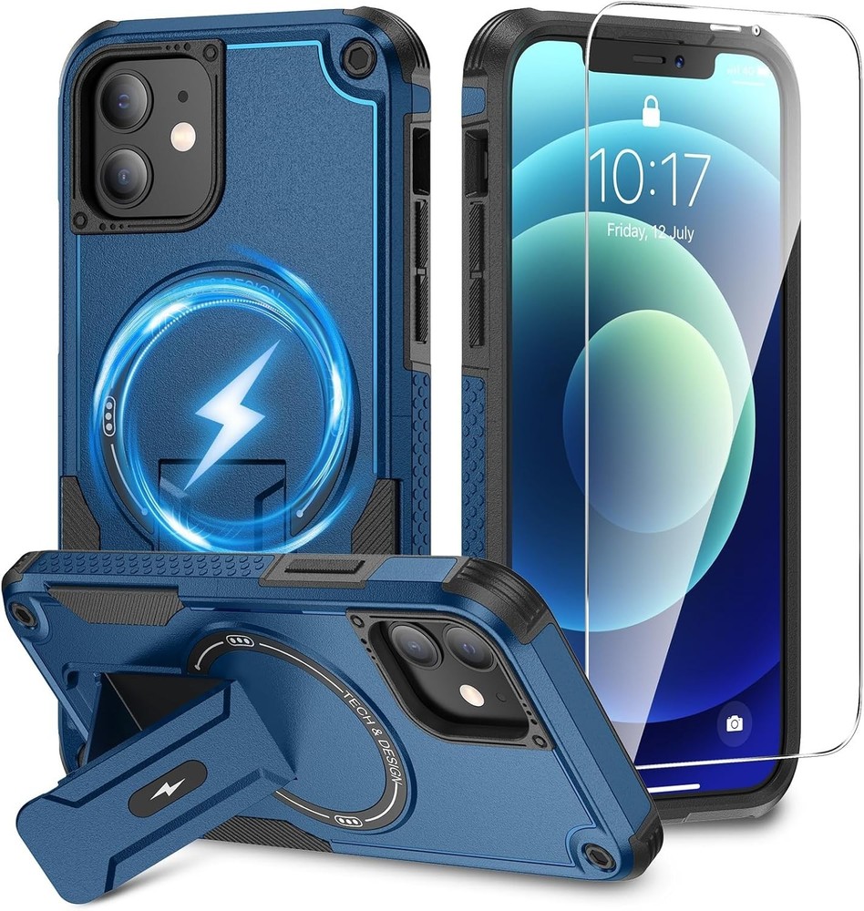 For iPhone 12 /12 Pro Case with Shockproof Protection & Screen Protector MagSafe