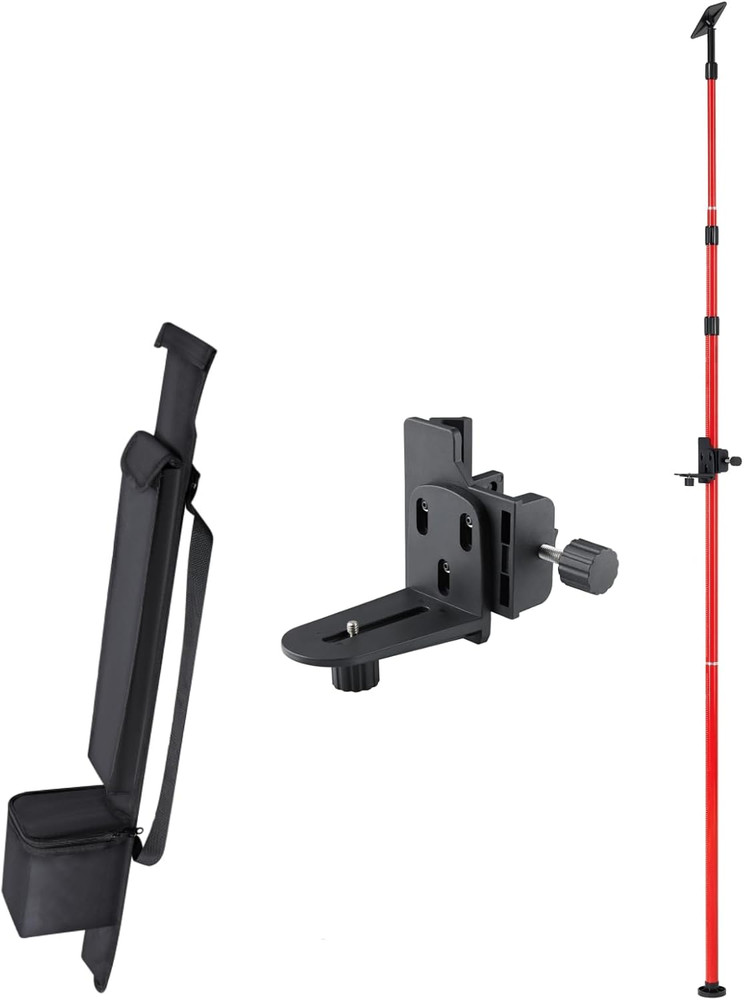 13 Ft Telescoping Pole with Laser Mount for Rotary & Line Lasers - Flp400A