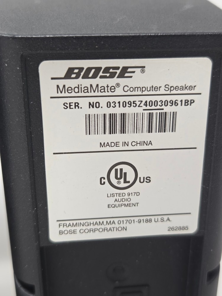 Bose MediaMate Computer Speakers Pair Black Stereo Audio System