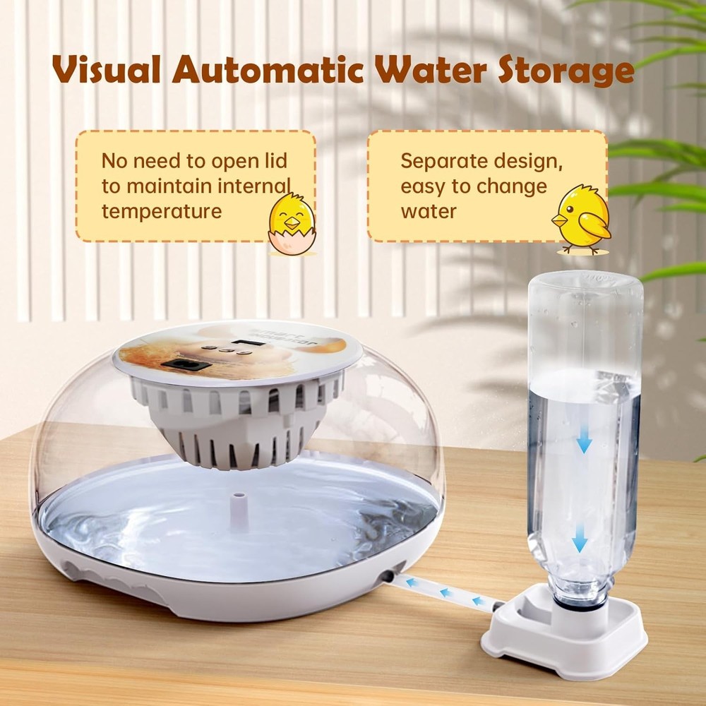 Egg Incubator for Chicks, Automatic Egg Turner Holds 12 Eggs, Smart Inc