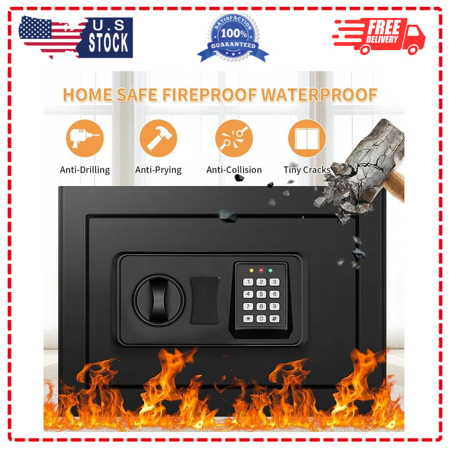 1.2 Cuft Fireproof Waterproof Home Safe Digital Keypad with Shelf