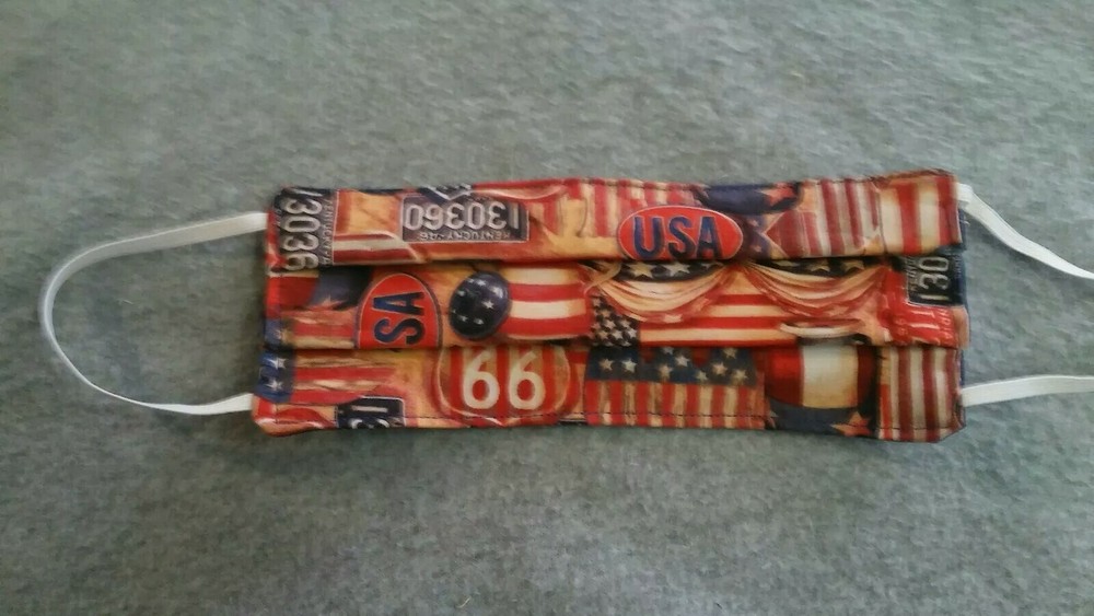 Handmade Fabric Face Mask - Reusable Route 66