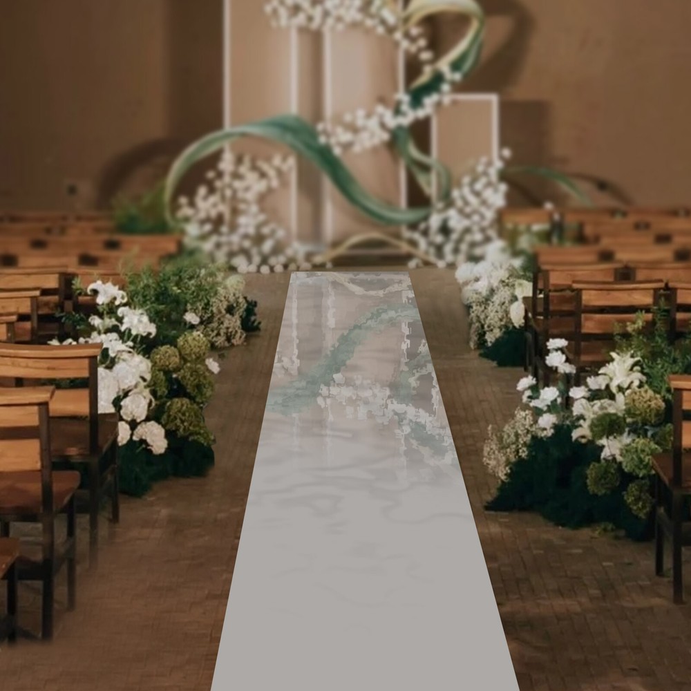 65ft*3ft Aisle Runner Mirror Rug Double Sided Carpet Wedding Silver Decorations
