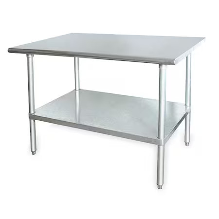 Fixed Work Table, Ss, 60" W, 30" D,  4Uek4