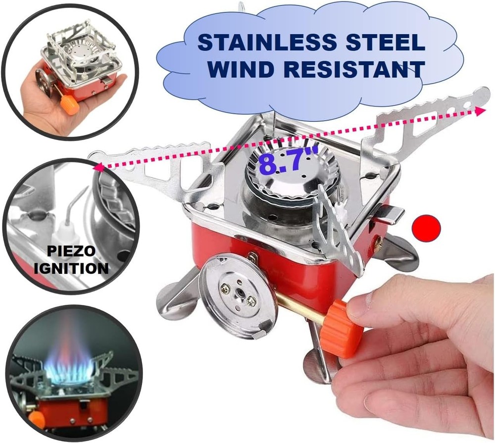 Camping Stove Backpacking Stove Foldable Portable Lightweight Piezo Ignition