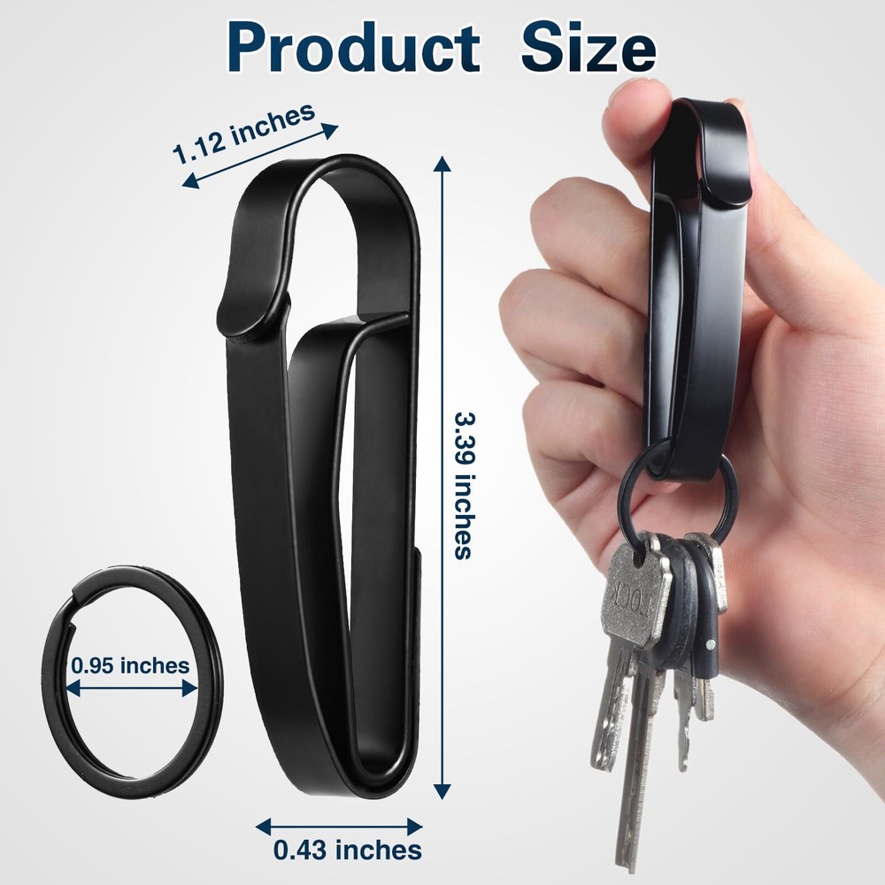 Duty Belt Key Holder, 2 Pack Improved Quick Release Key Holder with Key Ring