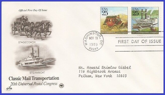 USA3 #2434 ADDR PCS ARTCRAFT FDC STR2  Stagecoach