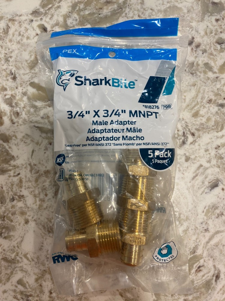 SharkBite 5 PACK PEX  3/4" x 3/4" MNPT Male Adapter
