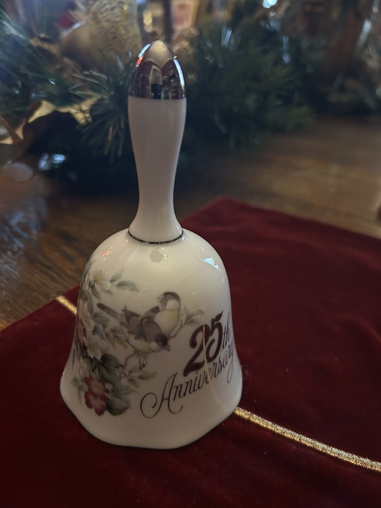 Chatillon 25 Th Anniversary Bell With Bird & Flower Design