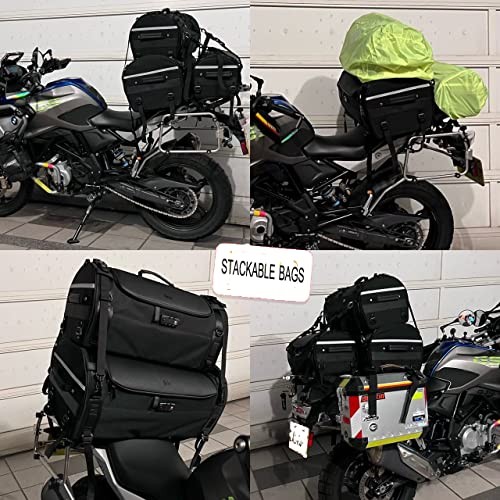 Stackable Tail Bag, Three sizes, Motorcycle Rear Seat Bag with Waterproof 22L