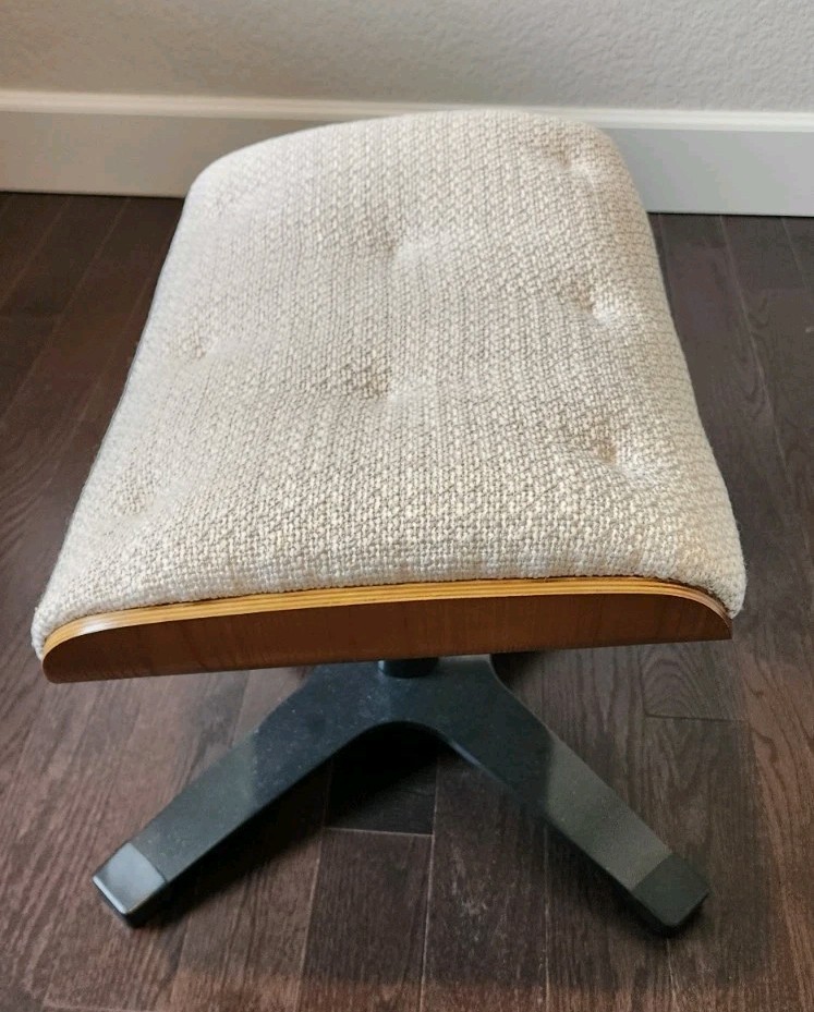 Rivet Olander Mid-Century Modern Rectangular Ottoman with Swivel Base