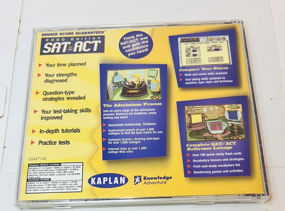 Kaplan SAT, PSAT, & ACT Higher Score 2000 Edition PC 2 Disc Set]