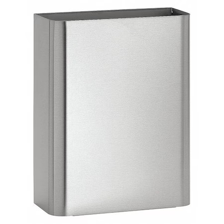 Bradley 357-000000 Wastebasket, Rectangular, 6-1/2 Gal, Silver