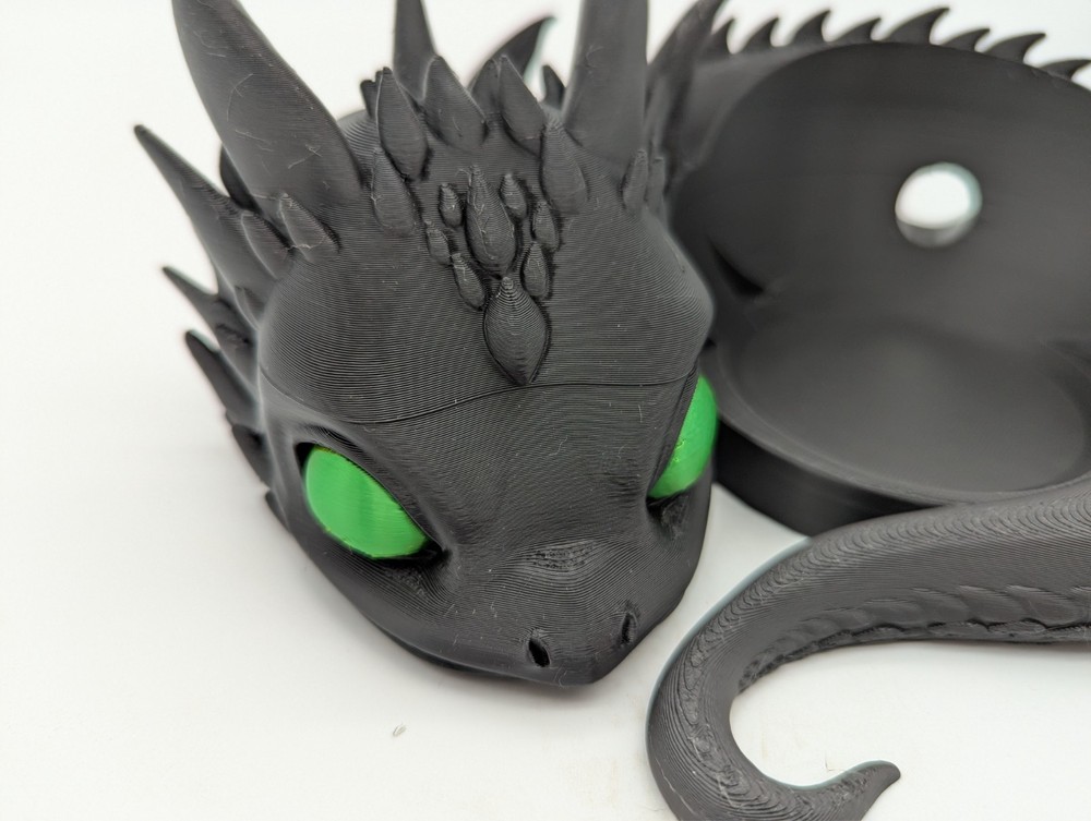 Black Dragon Stand for Echo Dot 4th/5th Gen, 3D Printed Smart Speaker Holder