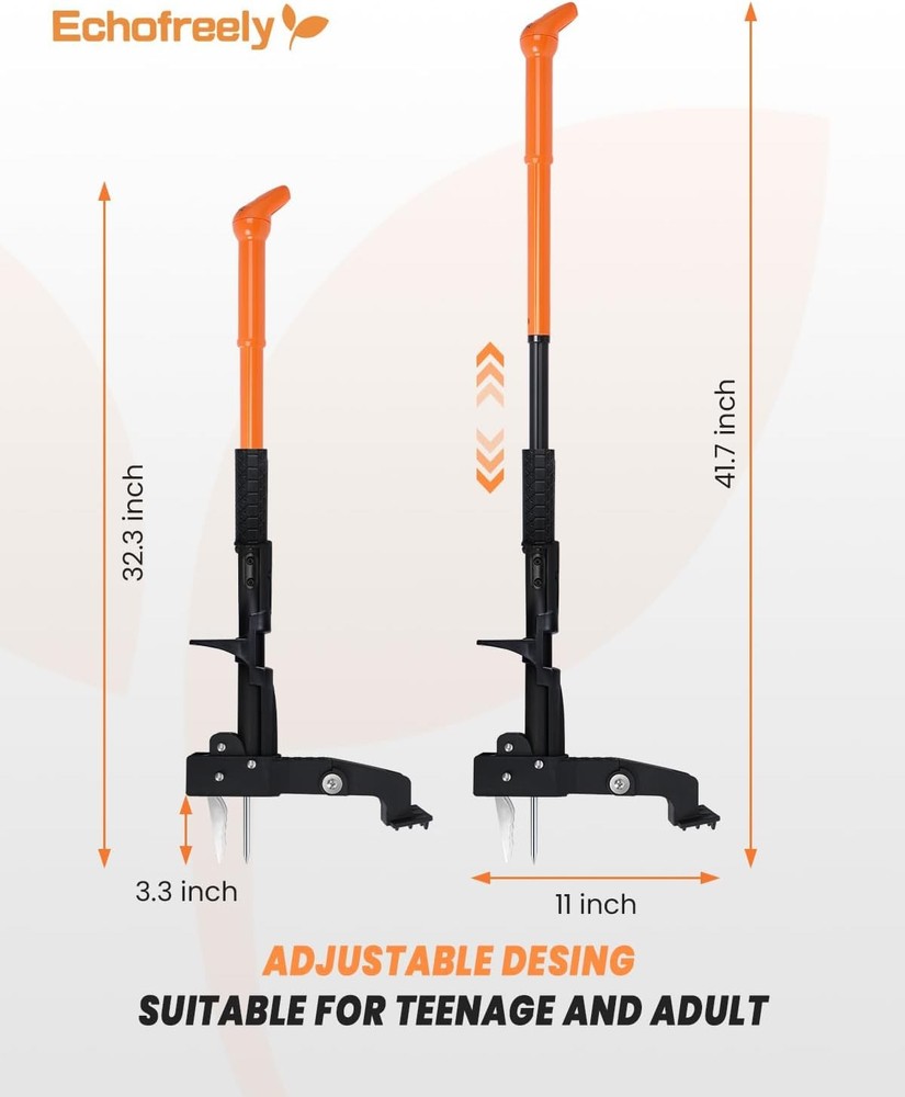 Weed Puller Tool - Adjustable 35"-46" Heavy Duty 4-Claw Stand-Up Weeder for Yard