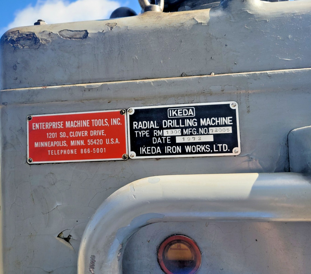 1972 IKEDA RM1300 RADIAL ARM DRILL 72005