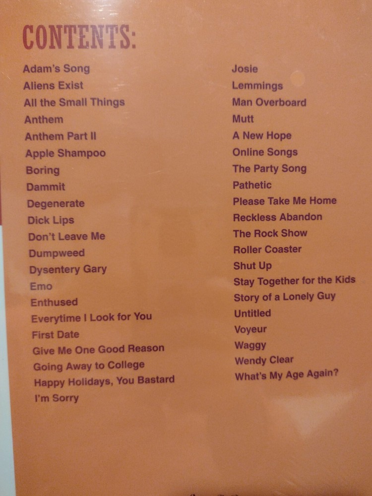 Blink 182 Sheet Music CD ROM Note For Note Transcriptions Sealed!